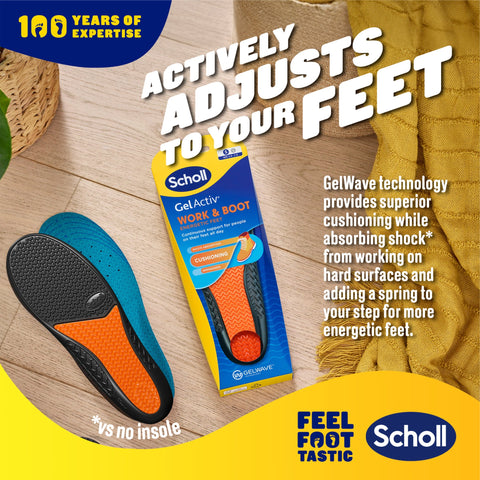 Scholl Insoles 3.5 -7.5 GelActiv™ Work & Boot Insoles Small