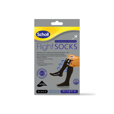 Scholl Flight Socks Flight Socks Cotton Feel: Black