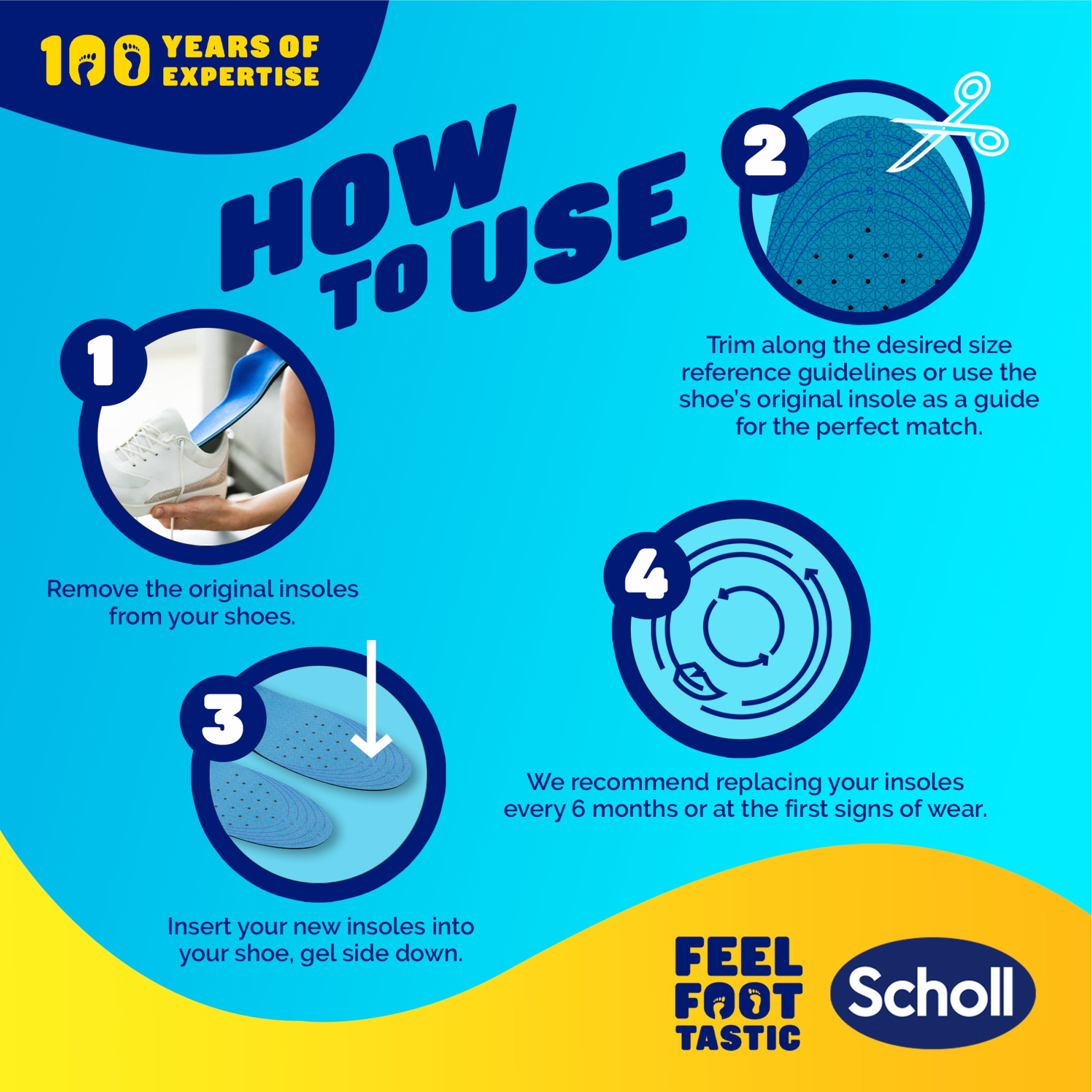 Scholl Insoles 3.5 -7.5 GelActiv™ Work & Boot Insoles Small