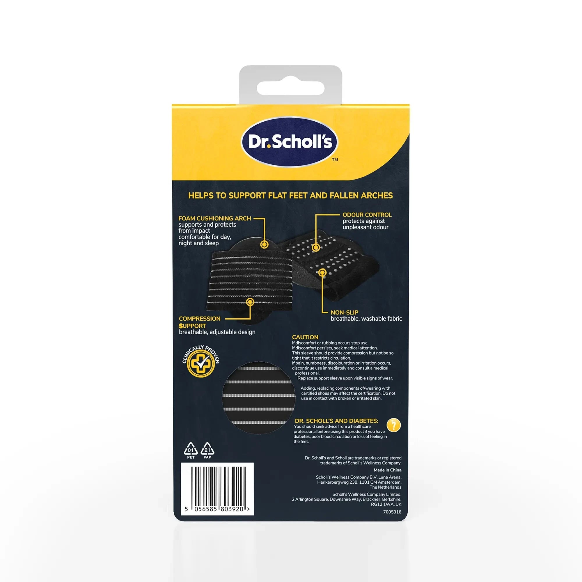 Scholl Insoles Fits All Plantar Fasciitis Foot Arch Support Sleeve