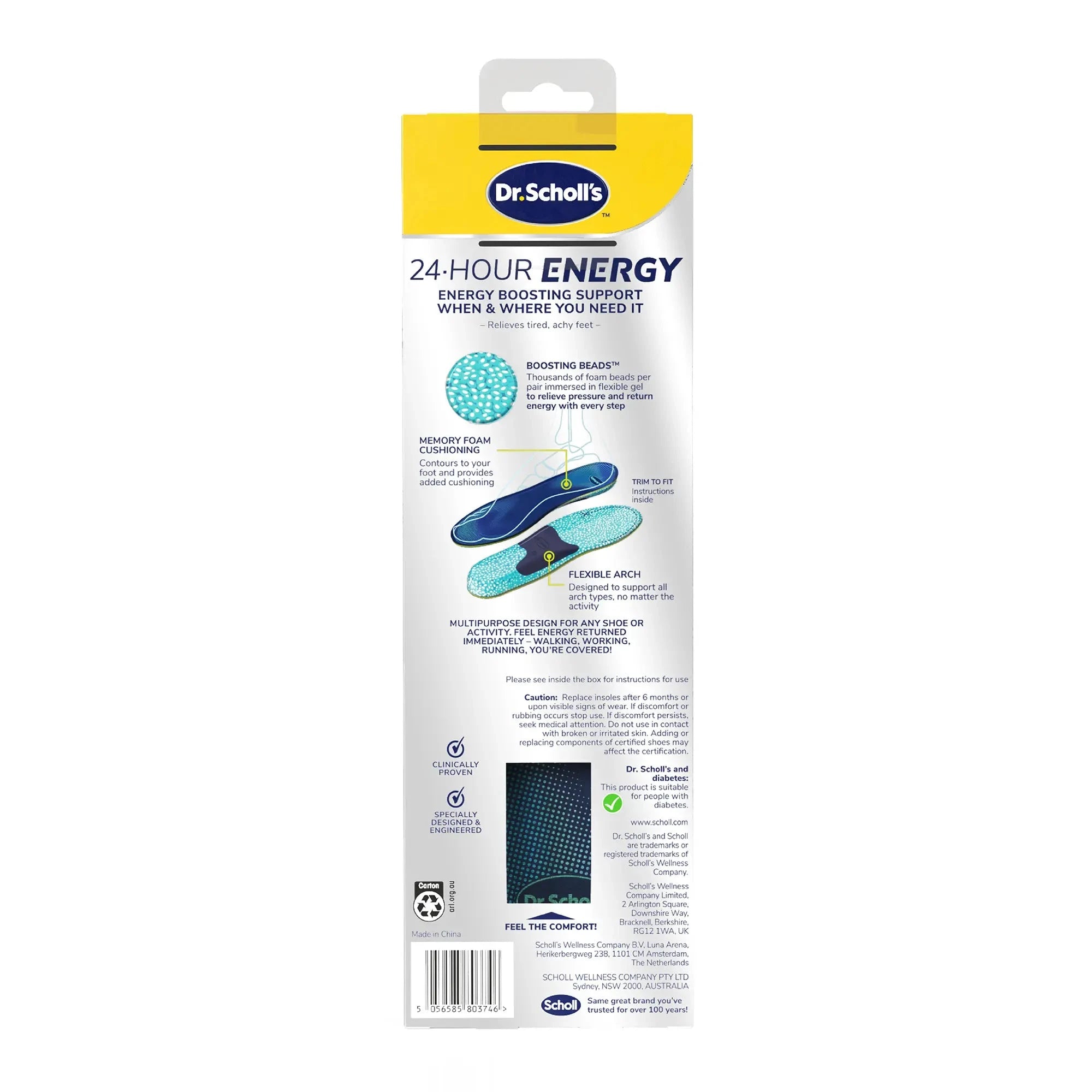 Scholl Insoles L (7-13) 24-Hour Energy Multipurpose Insoles - Large